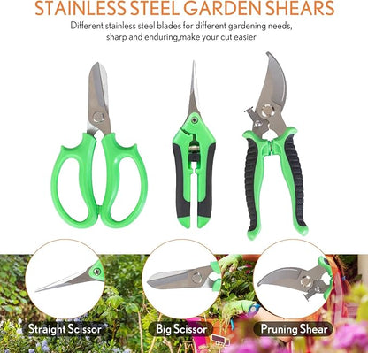 Bonsai Tools Kit 20 Pcs Garden Tools Set for Starters, Includes Bonsai Wire Kit, Plant Mat, Pruning