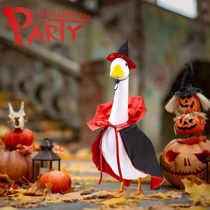 Halloween Goose Outfit, Lawn Porch Goose Vampire Cape Costume for 23" Statue Halloween Fall Outdoor