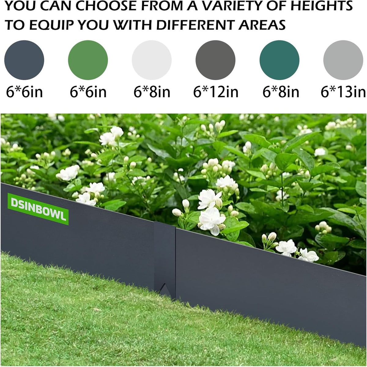 Landscape Edging Kit, Galvanized Steel Edging Landscape Lawn Edging Powder for Lawn Yard, Coated
