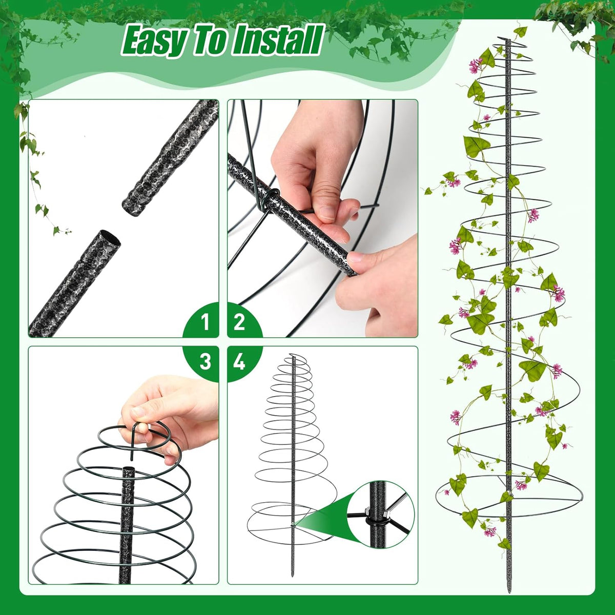 Trellis for Climbing Plants Outdoor, 73inch Tall Plants Trellis Support Metal Garden Trellis for