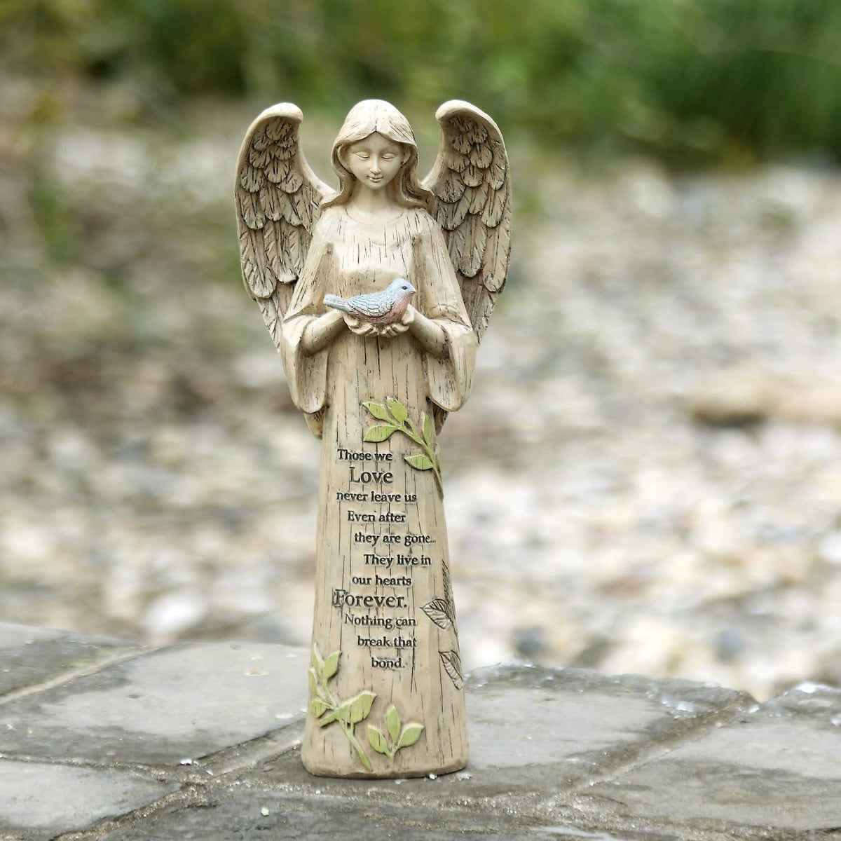 Angel Figurine Garden Angel Statues with Bird Statuary Decoration for Home, Yard & Patio
