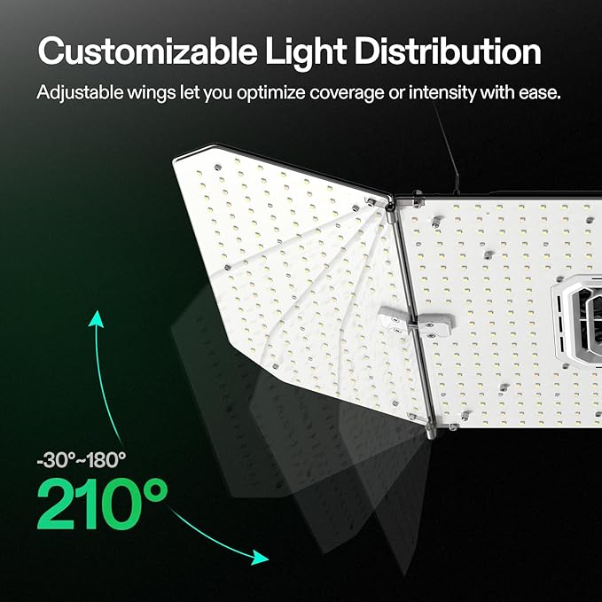 VIVOSUN AeroLight Wing AW200SE, LED Grow Light 200W with Integrated Circulation Fan & GrowHub