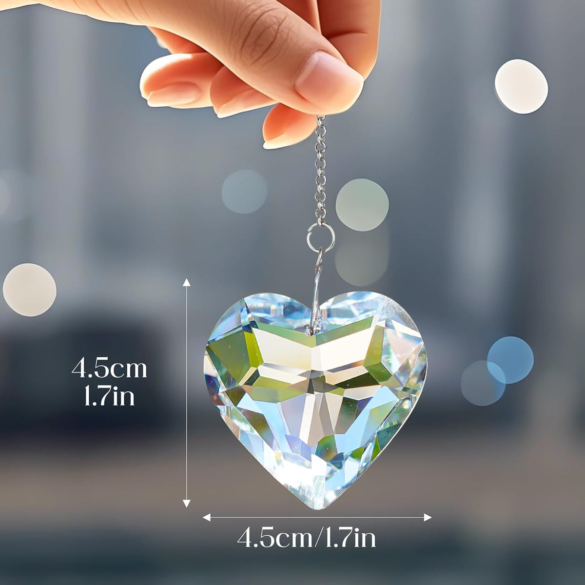 H&D HYALINE & DORA 50mm Clear Crystal Heart Suncatcher Set of 3 Suncatcher for Window Crystal Heart
