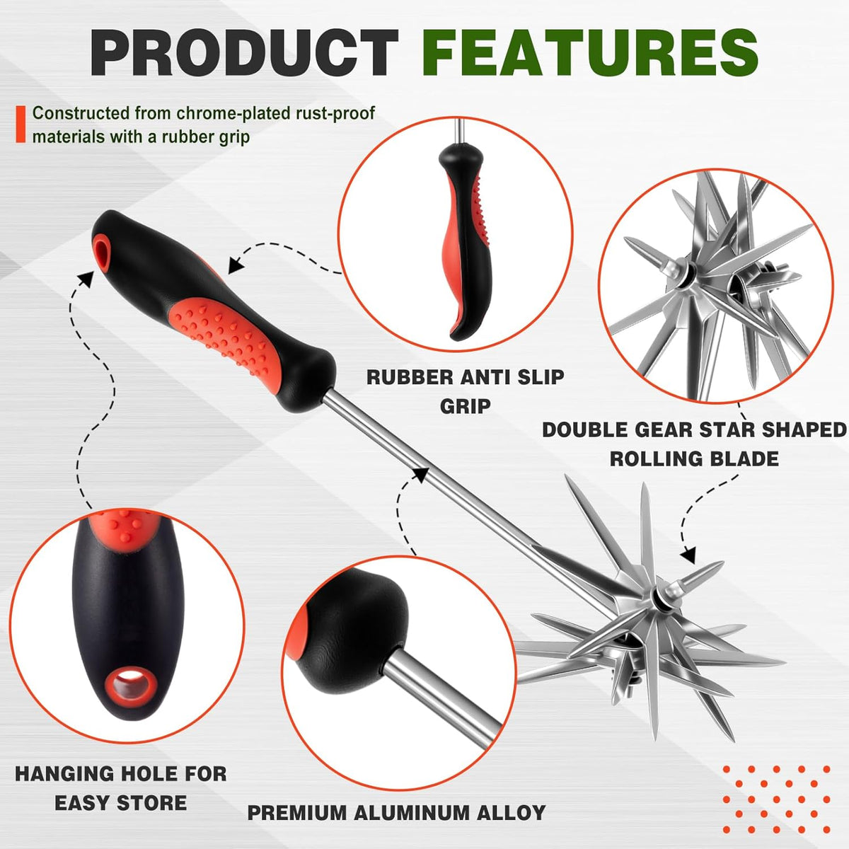 2 Pack Hand Cultivator Tiller Garden Tool Manual Rotary Short Hand-held Tiller Digging Soil