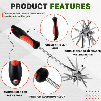 2 Pack Hand Cultivator Tiller Garden Tool Manual Rotary Short Hand-held Tiller Digging Soil
