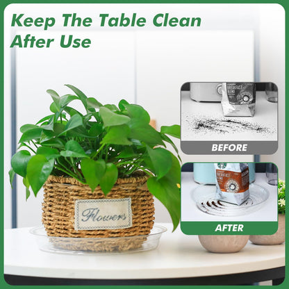 60 Pack 8 Inch Plant Saucer Clear Plant Saucers for Outdoors Plants Drip Trays, Large Pot Saucer No