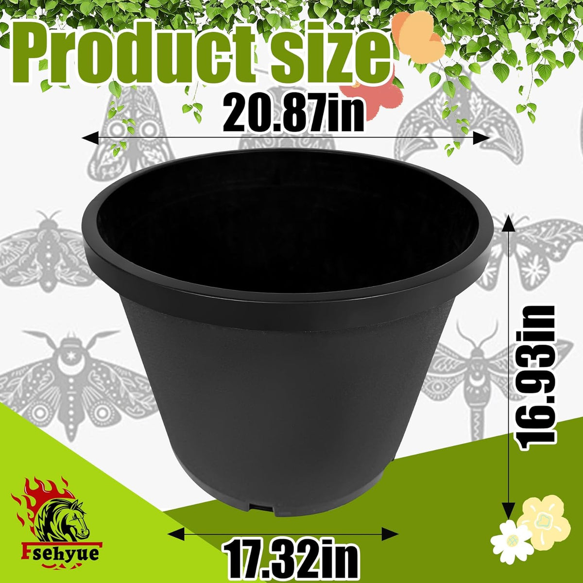 20 Gallon Nursery Pots Plastic Container Injection Molded Pot for Plants Flexible with Drainage