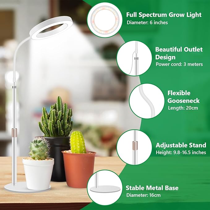 Grow Lights for Indoor Plants, 80 LED Full Spectrum Desk Plant Light for Growing Small Plant