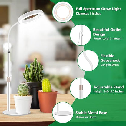 Grow Lights for Indoor Plants, 80 LED Full Spectrum Desk Plant Light for Growing Small Plant