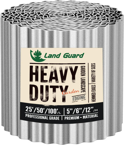 Land Guard Corrugated Garden Edging Border,6" x 50' Landscape Paver Edging, Tall Landscape Edging