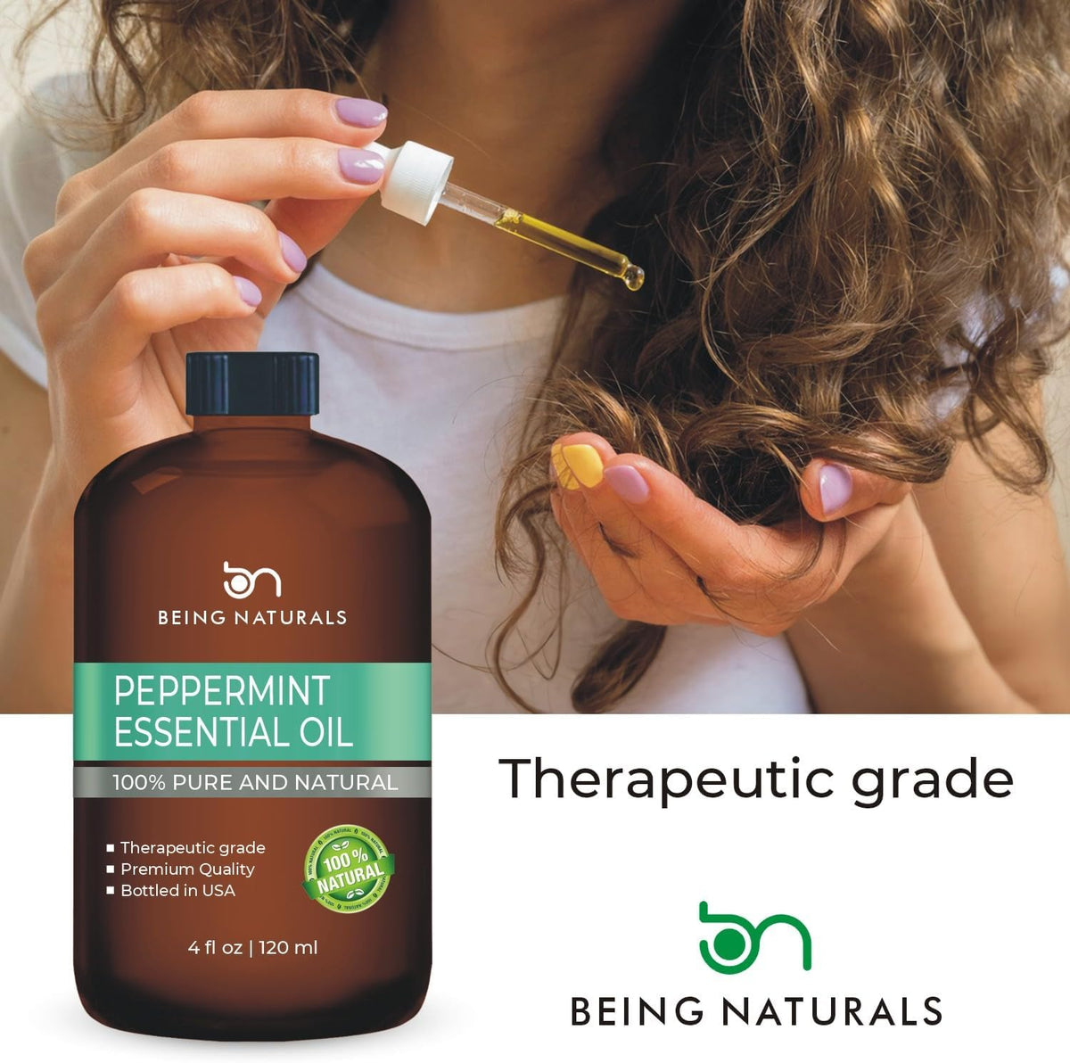 Peppermint Essential Oil - Huge 4 FL OZ - 100% Pure & Natural – Premium Natural Oil with Glass
