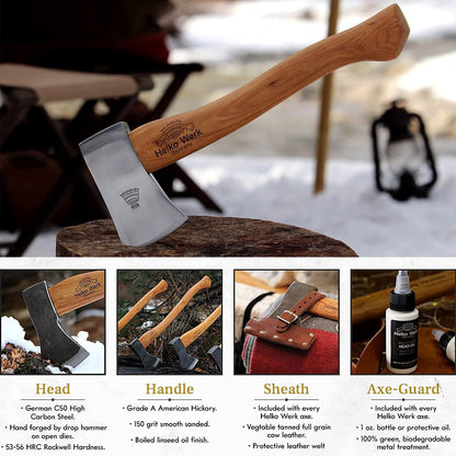 1844 Helko Werk Germany Classic Pathfinder Hatchet - Made in Germany Camping, Bushcraft, Survival