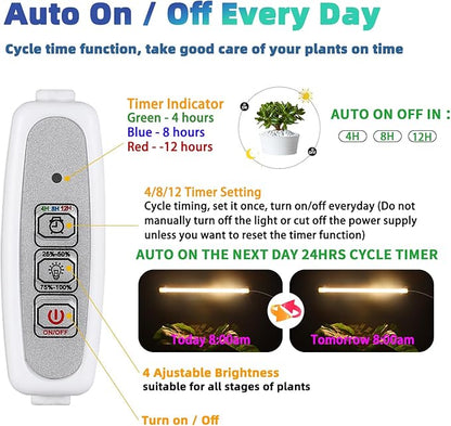 One Strip Growing lamp 2-Pack, Full Spectrum LED Grow Light Strips for Indoor Plants with Auto