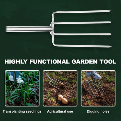 Pitchforks for Gardening Compost Digging Spading Cultivating Aerating Garden Fork Heavy Duty Yard