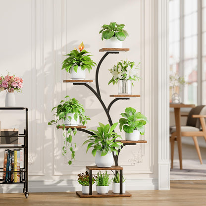 BACEKOLL Plant Stand Indoor with Grow Light, 7 Tier 49" Lighted Plant Shelf