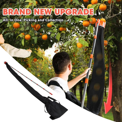 lyrlody Fruit Picker Pole Tool with Basket Telescoping Long Handle, 13FT Adjustable Orange Picker