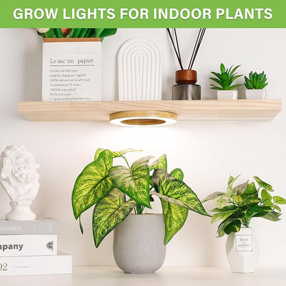 LORDEM 6.3” Bamboo Ceiling Grow Light for Indoor Plants, 72 LEDs Full Spectrum Plant Light, Corded