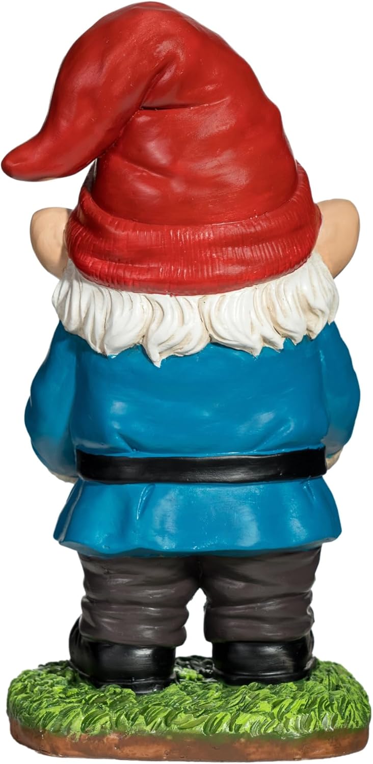 Panda Gnome Garden Statue - 9 Inch Funny Outdoor Gnomes with Wooden Sign - Weather Resistant Yard
