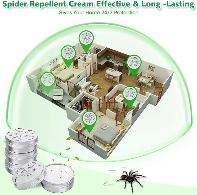4 Pack Spider Repellent Indoor for Car Engines, Peppermint Oil, Naturally Spider Killer and