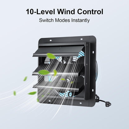 GROWNEER 12 Inch Exhaust Fan with Temperature Humidity Controller, 1200CFM Remote Control Shutter