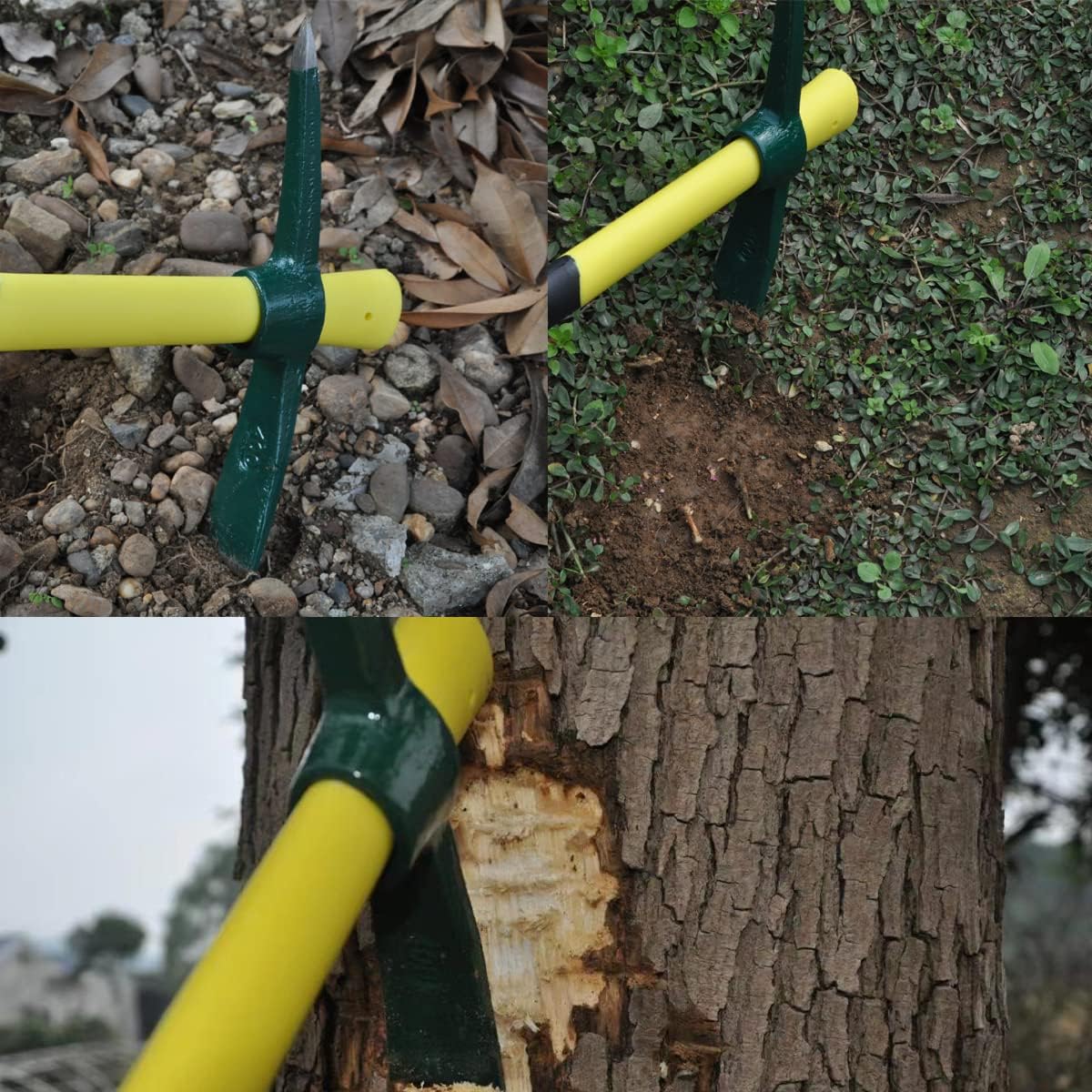 18 Inches Steel Forged Pickaxe, Sturdy Durable Mattock Hoe, Weeding Pick Axe with Lightweight