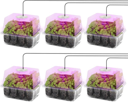 MIXC Seed Starter Kit with Grow Light, Elevated Seedling Tray Kit with Adjustable Humidity Dome and
