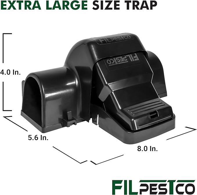 Set of 2 Professional Grade Extra Large Tunnel Rat Snap Traps, Mouse Trap, Reusable Trap, Heavy