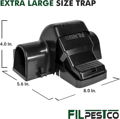 Set of 2 Professional Grade Extra Large Tunnel Rat Snap Traps, Mouse Trap, Reusable Trap, Heavy