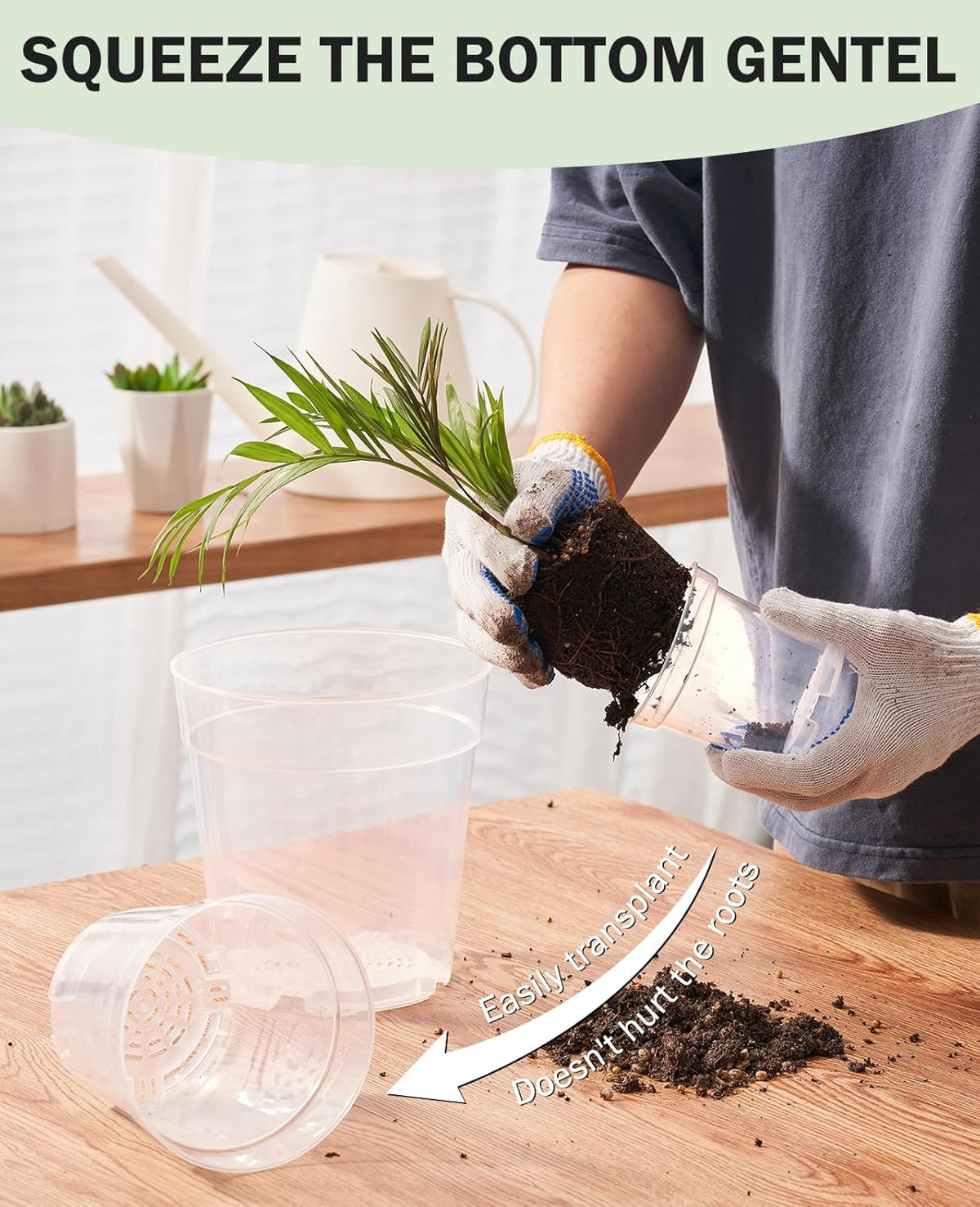 homenote Clear Nursery Pots for Plants,4 Inch Plant Pot for Planting Plastic Seedling with Drainage