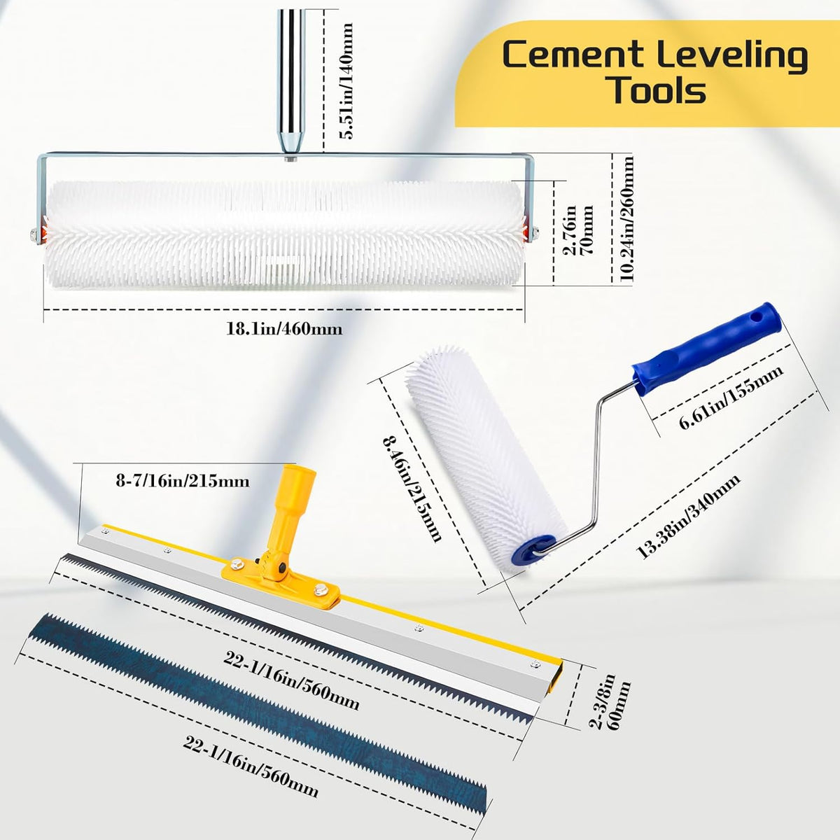 Self Leveling Concrete Tools, Spiked Roller for Self Leveling Epoxy Floor Tool Kit - Cement