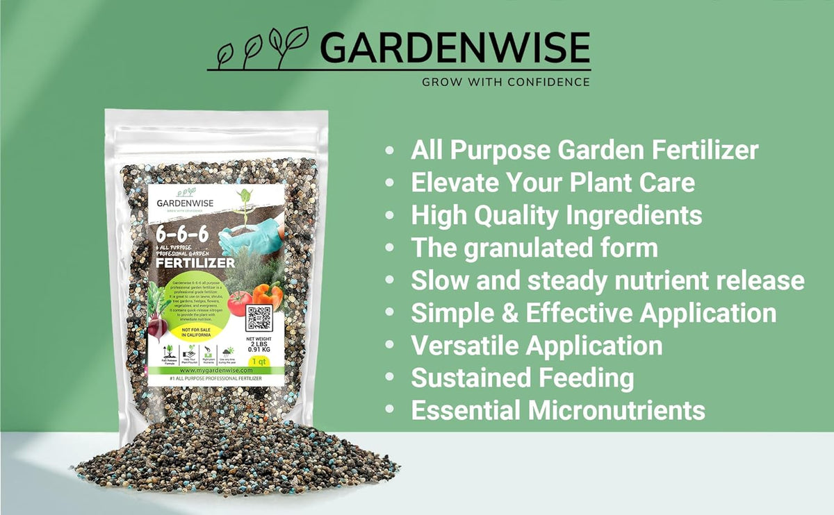 6-6-6 All-Purpose Professional Plant Food Fertilizer; Ideal for Winter Care & Spring Feeding