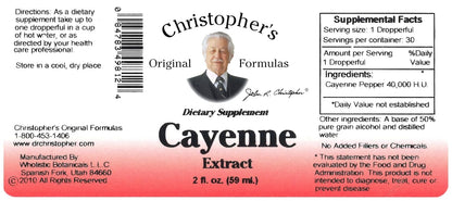 Christopher's Original Formulas Cayenne Extract - 2 fl oz Liquid | Premium Herbal Supplement for
