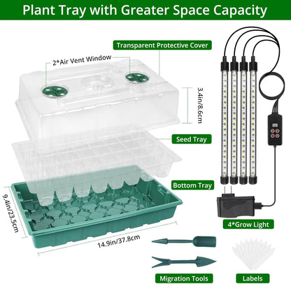 Sondiko Seed Starter Tray with Grow Light, Intelligent Display Digital Controller, 80 Cells Seed