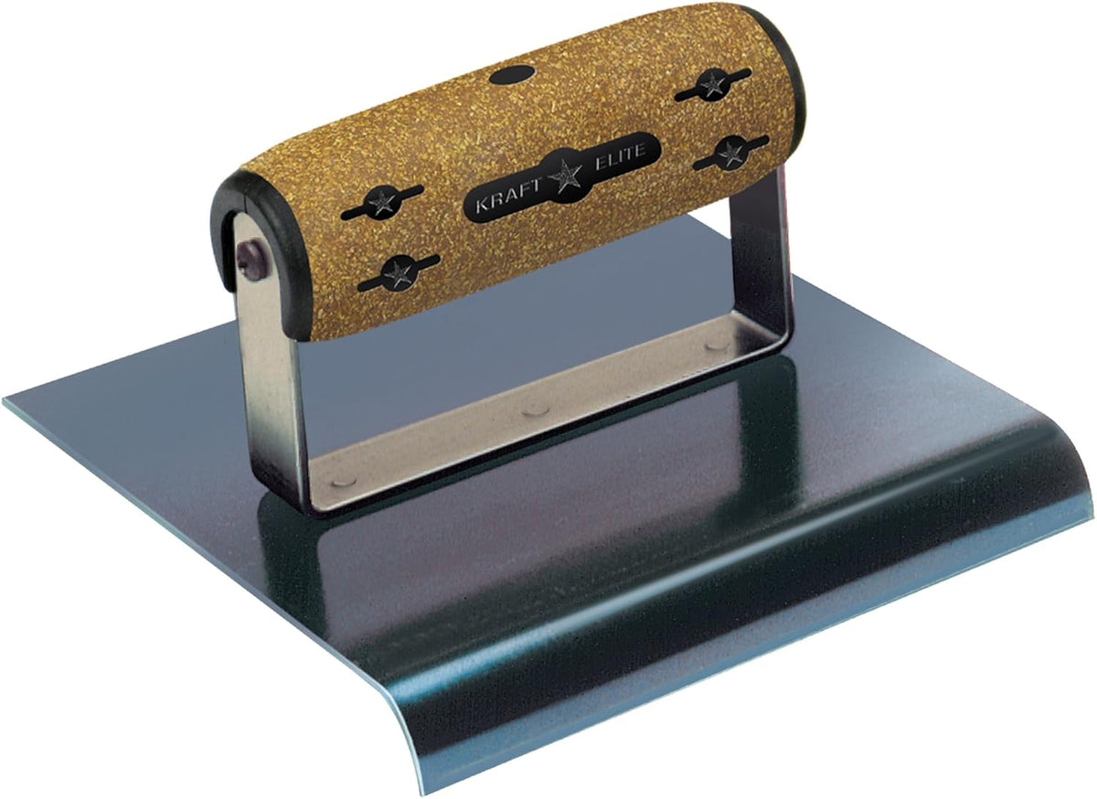 Kraft Tool Kraft CFE595K 9" by 6" 1/4-Radius Elite Series Five Star Blue Steel Hand Edger with Cork