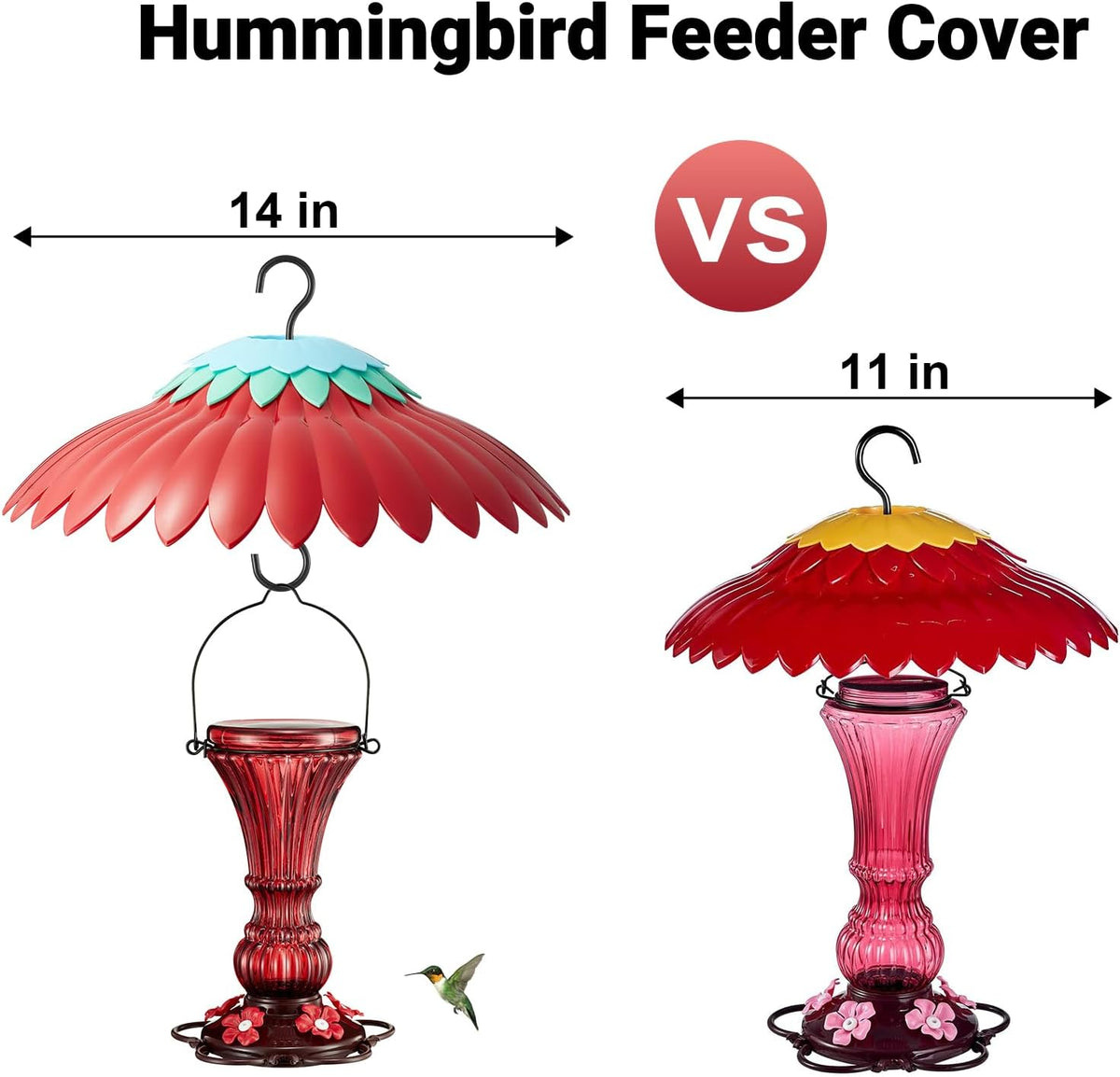 Bird Feeder Rain Cover Red Dome Baffle for Hummingbird Weather Guard Protective Feeders from Rain