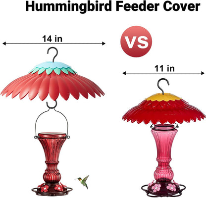 Bird Feeder Rain Cover Red Dome Baffle for Hummingbird Weather Guard Protective Feeders from Rain