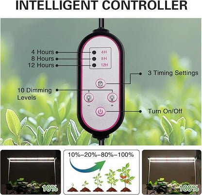 LED Grow Lights for Seed Starting with Stand, 2ft 60W Full Spectrum Seedling Lights Grow Lights for