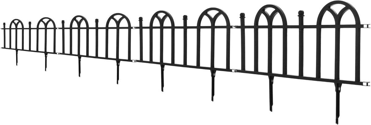 4-Piece Lawn and Flower Bed Edging - Modular No-Dig Plastic Fencing for Garden Border