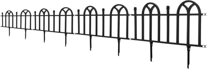 4-Piece Lawn and Flower Bed Edging - Modular No-Dig Plastic Fencing for Garden Border