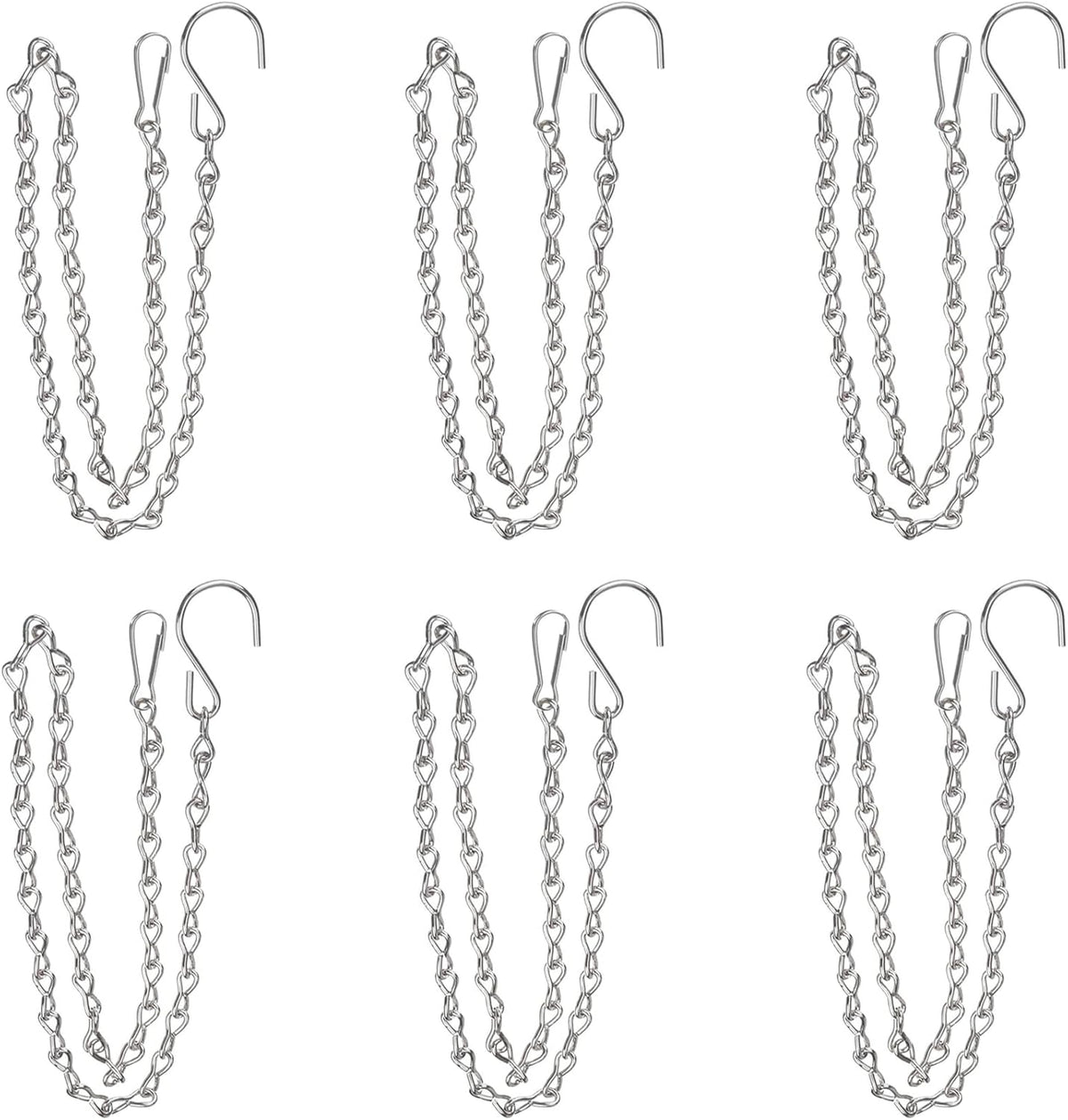 YINGFENG 6 Pack 19.7 Inch Silver Hanging Chain for Hanging Bird Feeders, Bird Houses, Planters