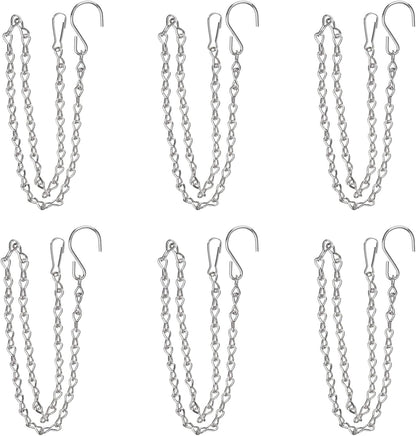 YINGFENG 6 Pack 19.7 Inch Silver Hanging Chain for Hanging Bird Feeders, Bird Houses, Planters