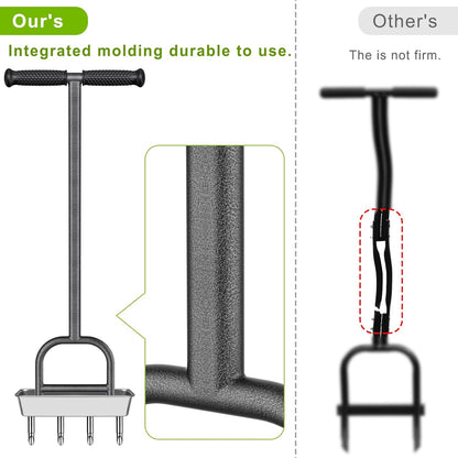 Dolibest Lawn Coring Aerator, Manual Grass Aerating Tool with Stainless Steel Soil Core Storage