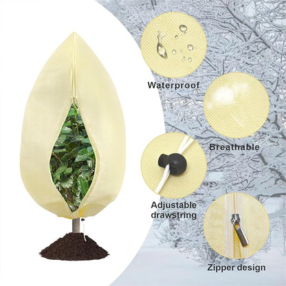 8 Pack Plant Covers Freeze Protection, 31.5"x47.2" Frost Blankets with Zipper Drawstring, Winter