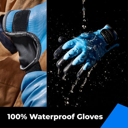 toolant 100% Waterproof Gloves Bulk Pack, 3 Pairs, Winter Work Gloves for Cold Temperature