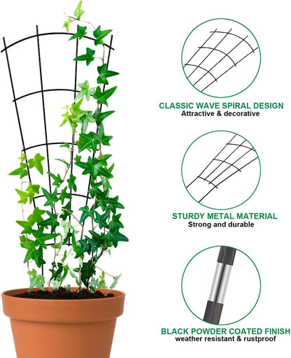 4 Pack 23'' Plant Trellis for Potted Climbing Plants Indoor, Outdoor Metal Garden Trellis for