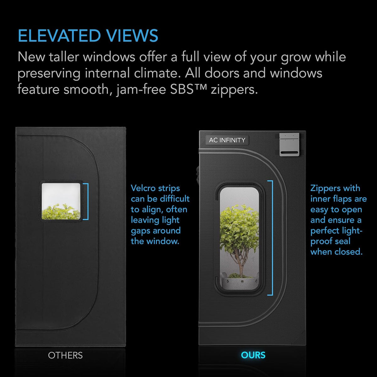 AC Infinity CLOUDLAB 722, Advance Grow Tent 2x2, Thickest 1" Poles, 2000D Mylar Canvas, Lab-Tested