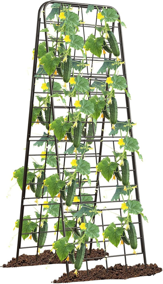 Heavy Duty 50"x17" Adjustable A-Frame Trellis for Climbing Plants – Rust-Proof Metal Garden Trellis