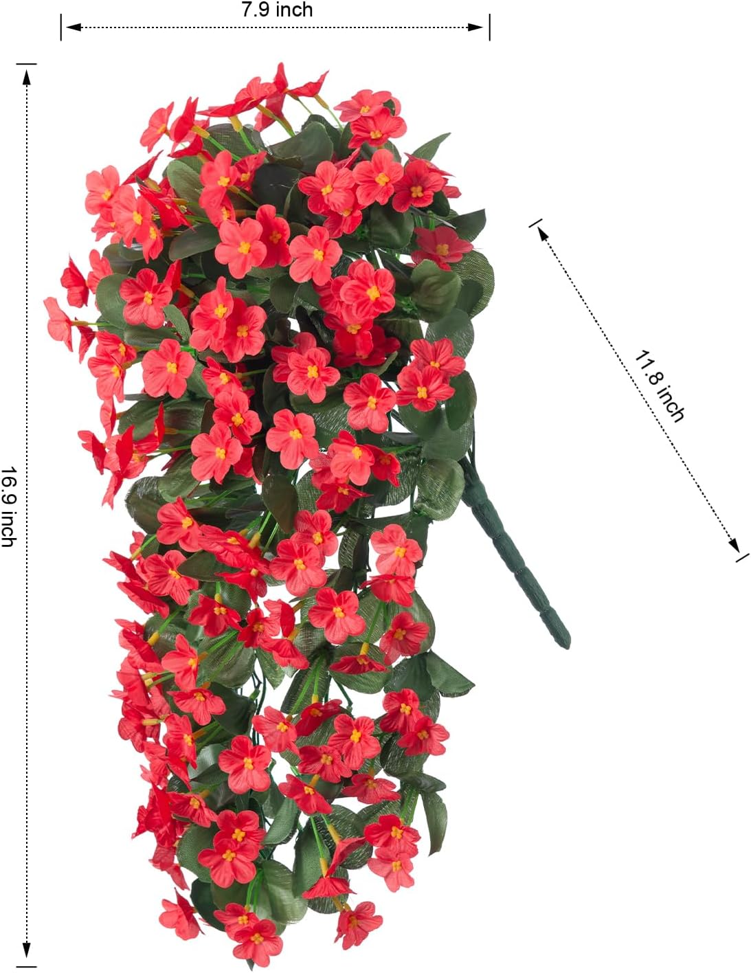 HyeFlora Artificial Fall Fake Hanging Plants Flowers for Outdoor Outside Autumn Decoration, 2 PCS