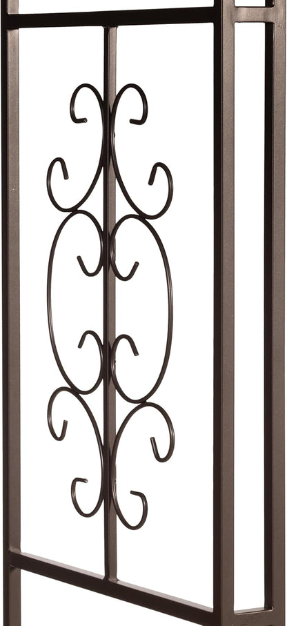 Evergreen Plow & Hearth Montebello-Gunmetal Garden Arbor - 7 Feet Tall | Slim Metal Arch with Iron