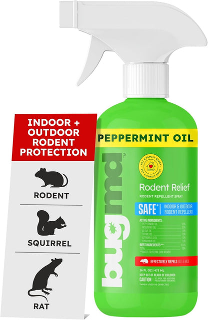 BugMD Peppermint Oil Spray for Rodents - 16oz Mouse Repellent & Rodent Repellent Spray, Natural